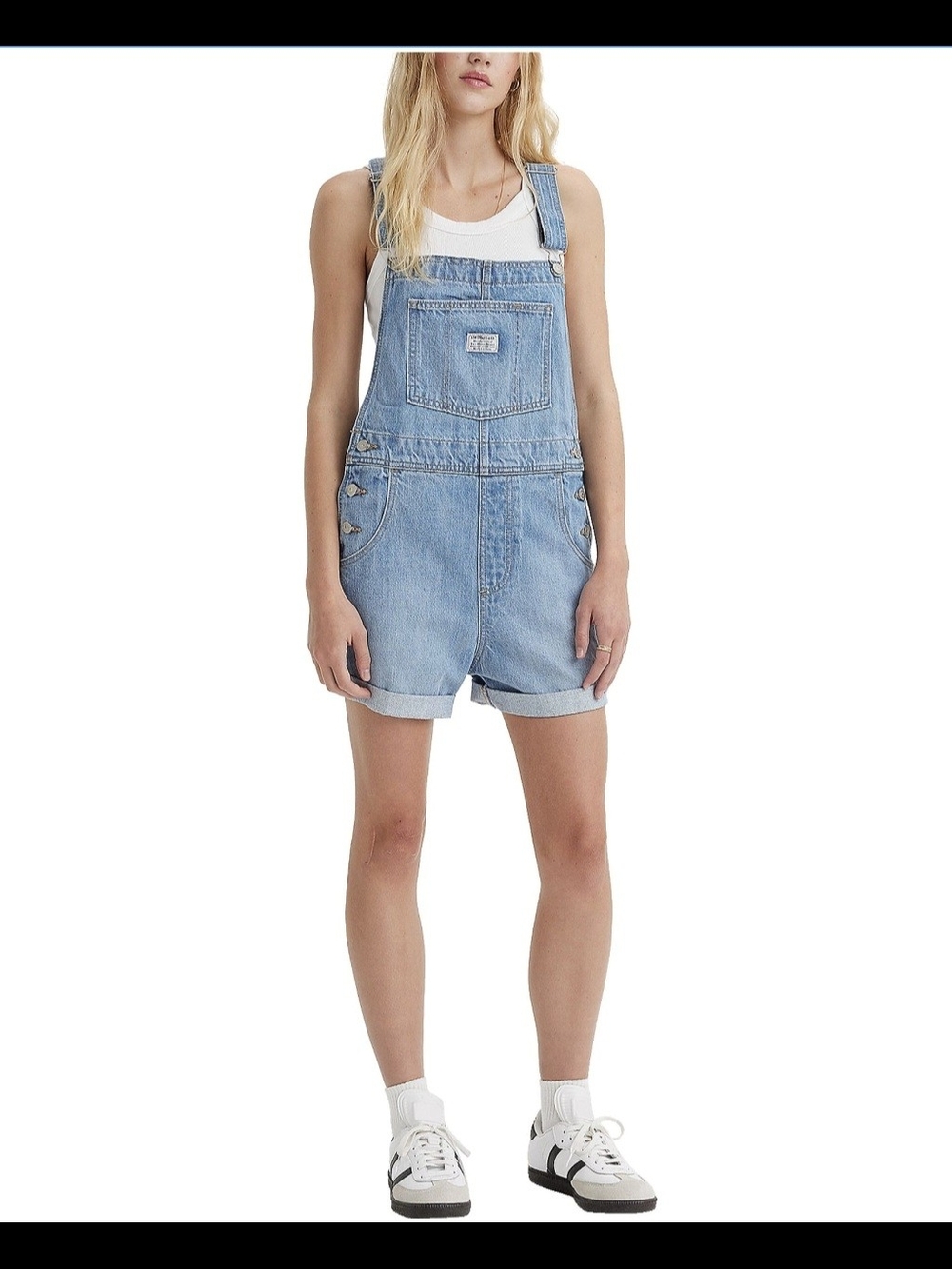Levi's Light Blue Denim Short Overalls Romper